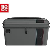 Turtle Beach PlayTrek 2-in-1 Case Officially Licensed for Nintendo Switch 2, Large Hard Shell Carrying Case, Game Card Case, Overnight Case, Dock Storage - Charcoal Black