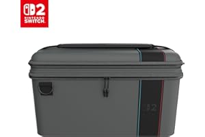 Turtle Beach PlayTrek 2-in-1 Case Officially Licensed for Nintendo Switch 2, Large Hard Shell Carrying Case, Game Card Case, Overnight Case, Dock Storage - Charcoal Black