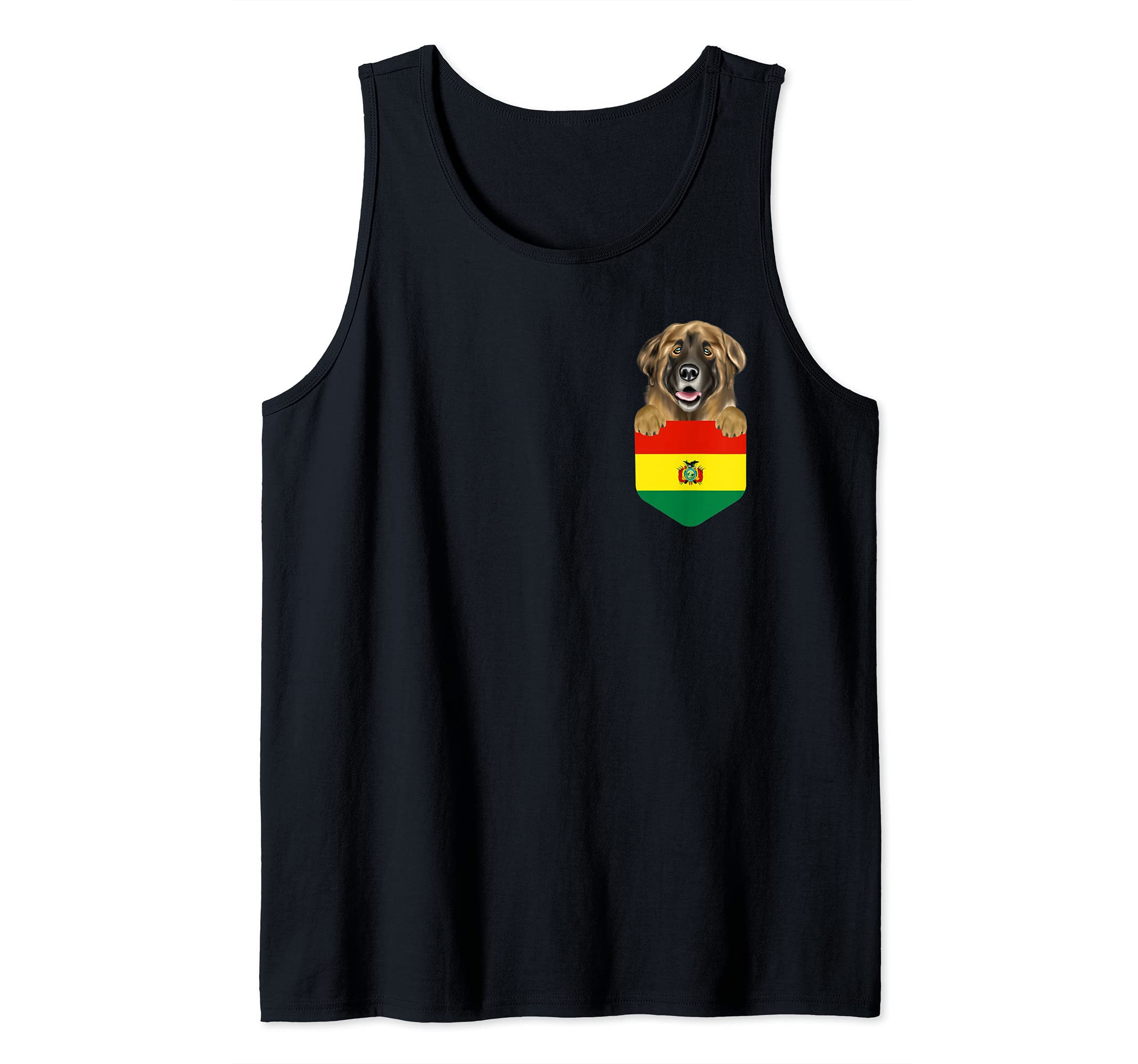 Bolivia Flag Leonberger Dog In Pocket Tank Top