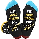 fiszdovb Music Teacher Gifts Women Male, Appreciation Thank You Music Teacher Gifts Trombone Socks, Best End of Year Birthday Retirement Retired Gift Ideas Funny Stocking Stuffers Christmas Valentines