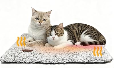 MORA PETS Self Heating Cat Bed 74x47cm Washable Non-Slip Cover