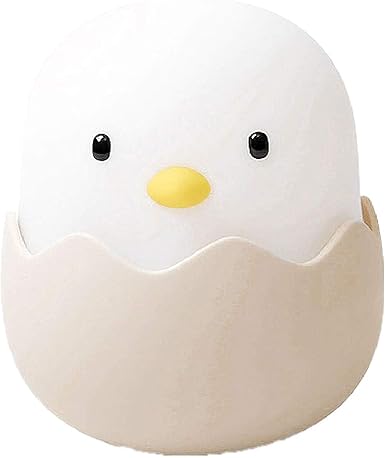 XuanMax Lámpara de Cáscara De Huevo Pollo Silicona+ABS LED Luz Nocturna