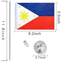 ZXvZYT 2 Pack Philippines flag Filipino Table Flag