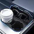 BJBT Tesla Cup Holder Insert, 2-in-1 for Model 3 & Y (2021-2023), with Storage Compartment - Black