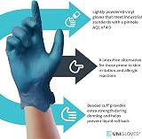 UNIGLOVES Unicare GS0082 Powdered Blue Vinyl Disposable Gloves Small 100 view 2