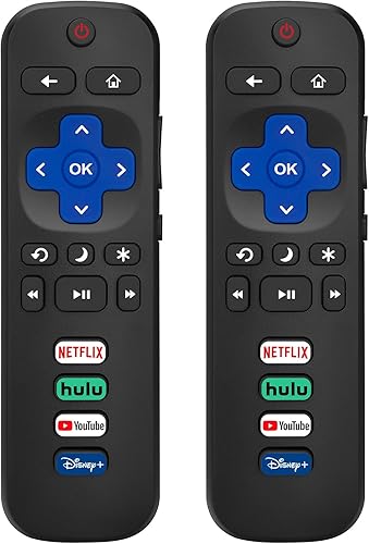 (Pack of 2) Replacement Remote Control Only for Roku TV, Compatible for TCL Roku/Hisense Roku/Onn Roku/Sharp Roku/Element Roku/Westinghouse Roku/Philips Roku Smart TVs (Not for Roku Stick and Box)