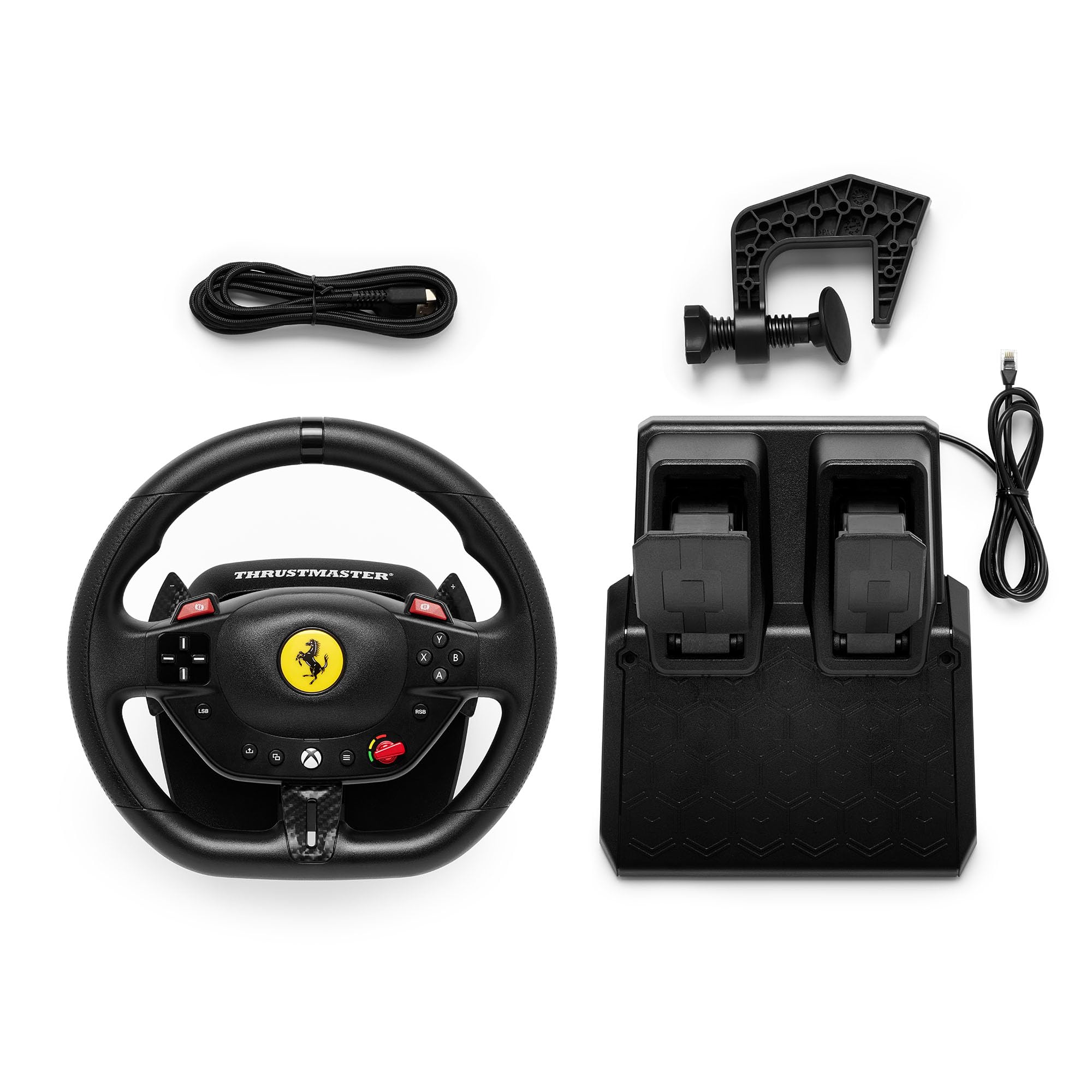 Thrustmaster T98 Ferrari 296 GTS – Offizielles Ferrari Rennlenkrad & Pedal-Set für Xbox Series X|S, Xbox One & PC – Bungee-Cord-System, Magnetische Pedale, Manettino-Wahlschalter 5