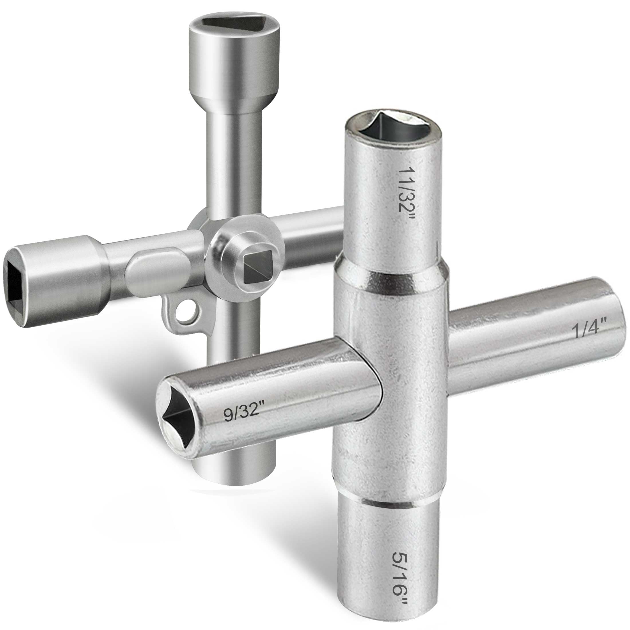 Hanpex 4 Way Sillcock Key Wrench Set, Multi-Functional Utilities Water Key, Fits Most Sillcock, Stopcock, Water Spigots, Wall-Hydrant, Control Cabinet and Valves, 2-Pk — image 1
