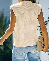 Amarmia Women's Mock Neck Knit Sweater Vest