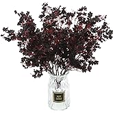 Hananona 10 Pcs Babys Breath Artificial Flowers Black Fake Silk Flowers for Halloween Home Decor Floral Arrangement Table Centerpieces (10, Black)
