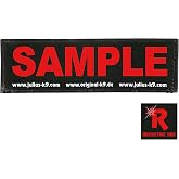 JULIUS K9, Original Custom Patch with Hook and Loop Fastener, Small, 1 piece, Black with red Letters