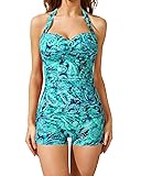 Tempt Me Women Green Paisley Tummy Control One