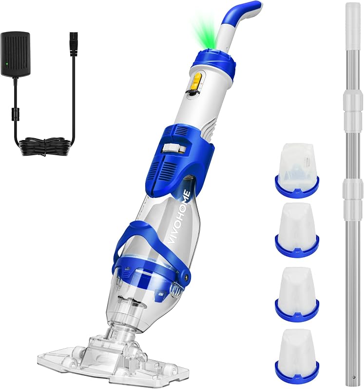 Aspirapolvere per Piscina Senza Fili 4300LPH con Asta 250cm