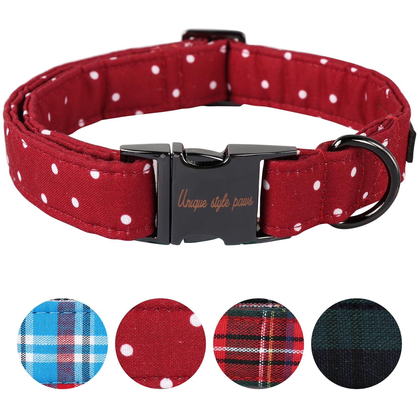 Unique style paws Dog Collar Metal Buckle Collar Gift for Small Medium Large Boys Girls Dogs, Neck 10-16 inches