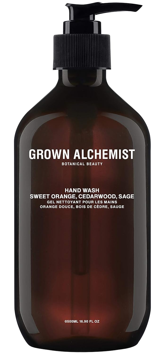 Grown Alchemist Hand Wash - Sweet Orange, Cedarwood & Sage - Liquid Hand Soap, Clean Skincare (500ml / 16.9oz Pump Bottle)