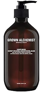 Grown Alchemist Hand Wash - Sweet Orange, Cedarwood & Sage - Liquid Hand Soap, Clean Skincare (500ml / 16.9oz Pump Bottle)