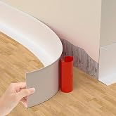 Flexible Vinyl Baseboard Trim 20 Ft, Peel and Stick Wall Base | Self Adhesive Cove Base Molding for Uneven Floors, Curved Walls, Kitchen, Bathroom and Home Projects. Waterproof Pvc Design