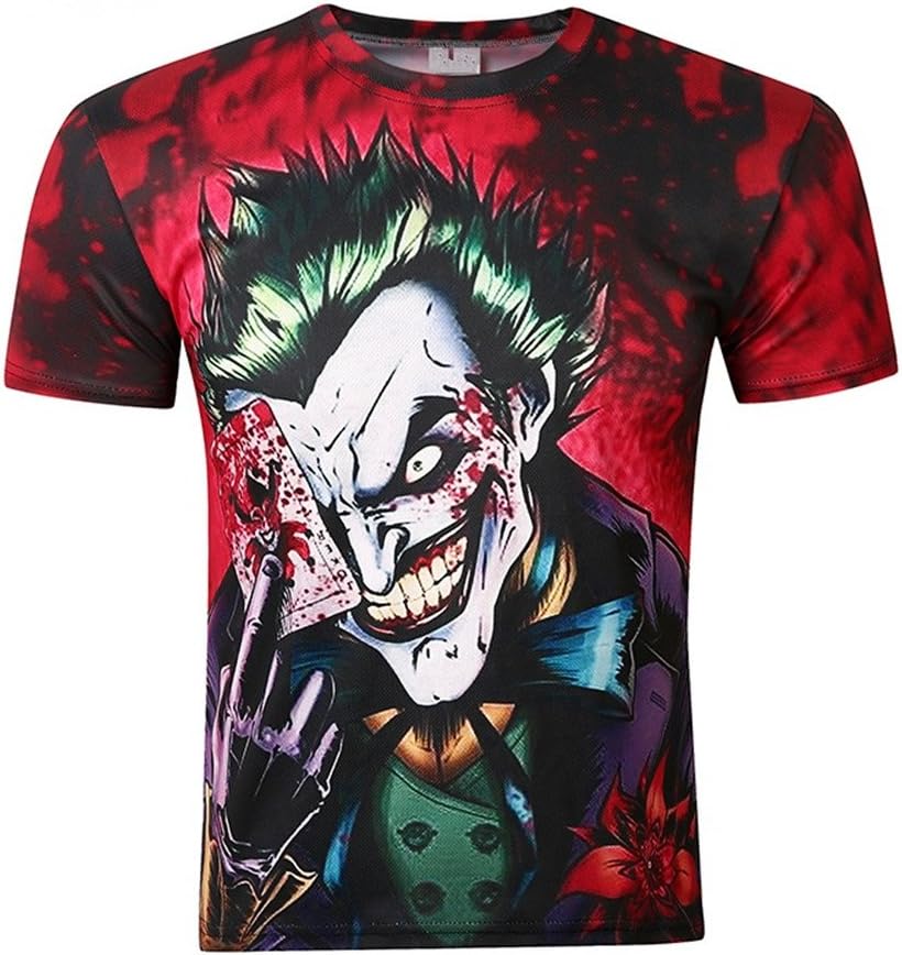 Ucky bird Men's Fashion 3D Print Hip Hop Style T-Shirts Cool Creative Imagination