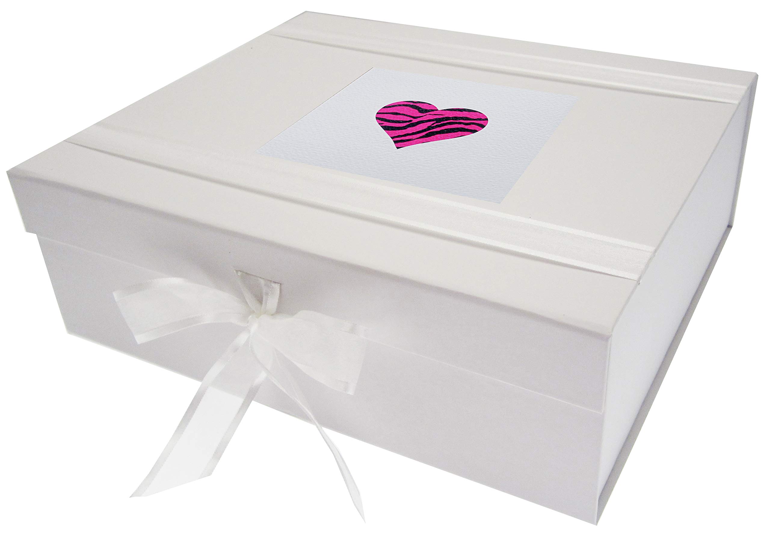 WHITE COTTON CARDS AZ-HPX Alphabetics, Large Keepsake Box, Pink Heart, White Board, Multi-Colour, 27.2 x 32 x 11 cm