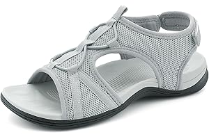 UBFEN Womens Hiking Sandals Comfortable Walking Sandals Summer Sport Breathable Arch Support