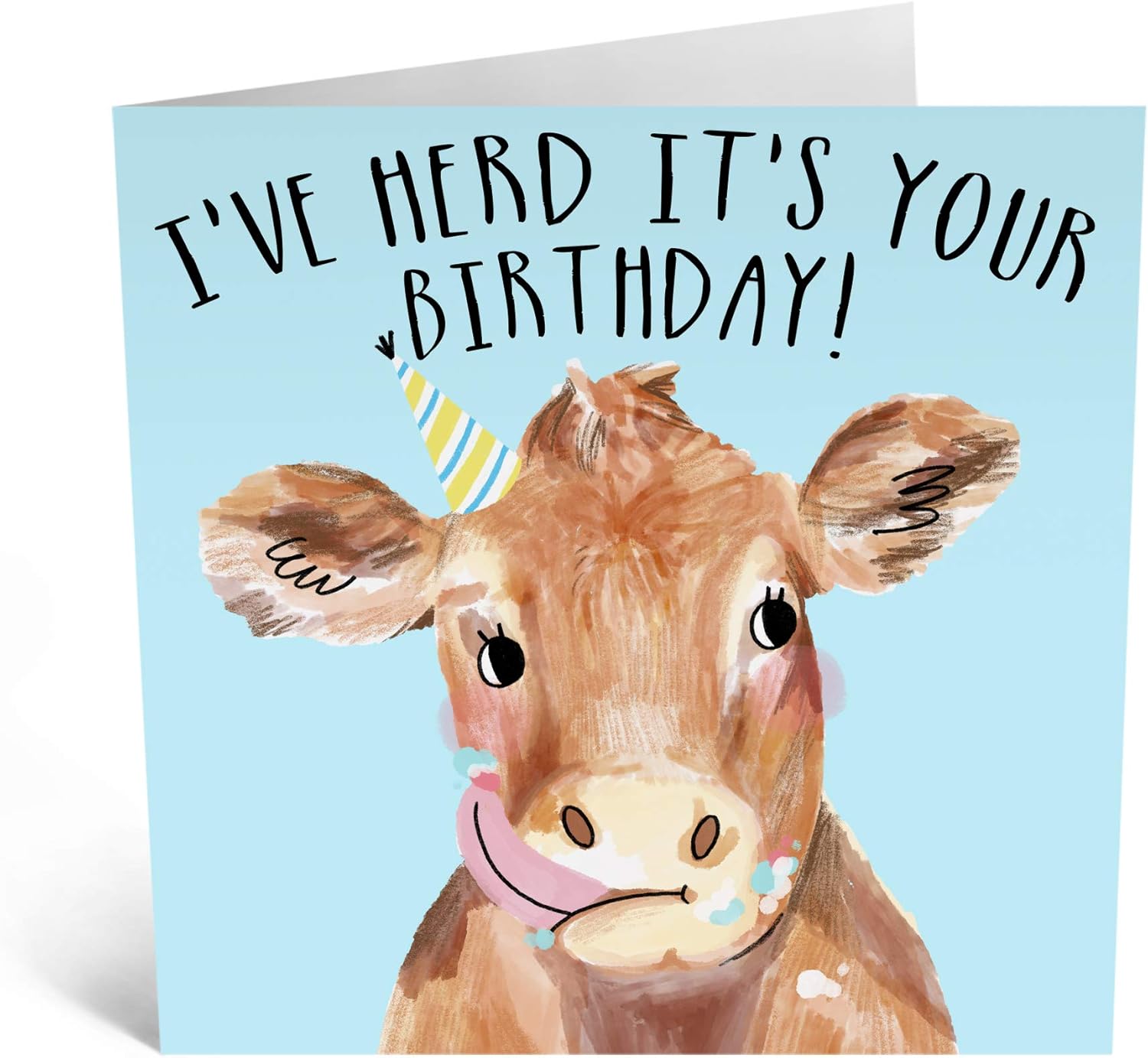 Central 23, Birthday Card for Her, 'Herd It's Your Birthday', Animal Happy Birthday for Him, Funny Cow Pun