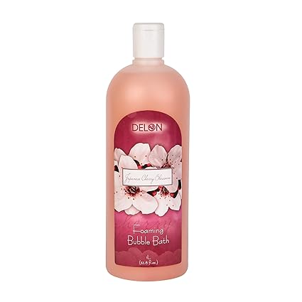 DELON-Made in Canada Delon Foaming Bubble Bath Japanese Cherry Blossom, Bring Spa Like Experience At Home For Men, Women & Kids (1000 Ml)
