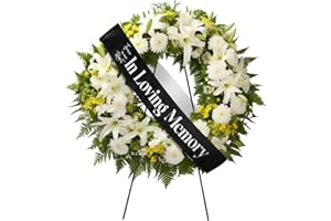Fanfanwin Funeral Sash Memorial Wreath Sash Funeral Ribbon Celebration of Life Ribbon for Casket or Wreath Flowers Memorial Service Honor The Loved Ones Memory 58x4'' (Black,in Loving Memory)