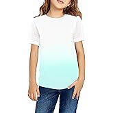 Arshiner Girls T Shirts Puff Short Sleeves with Polka Swiss Dots Tops for Kids Casual Summer Blouse Tunic Tee Tops