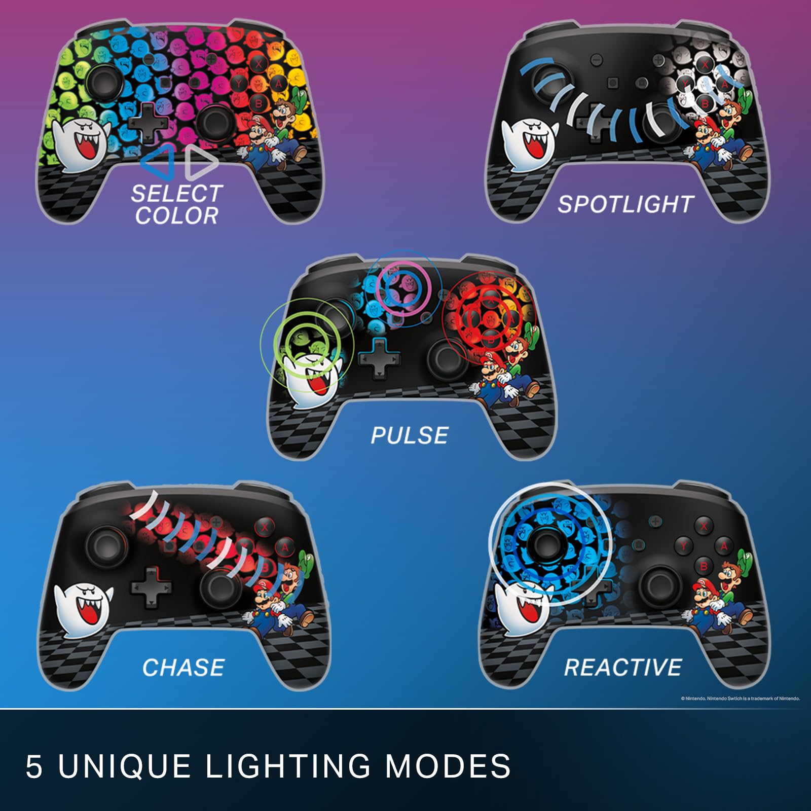 PowerA Enhanced Wireless Controller for Nintendo Switch with Lumectra - Mario, Peek-A-Boo 5