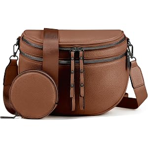 CHERUBEL Crossbody Bags for Women, Soft Vegan Leather Shoulder Crossbody Bum Bags for Women with Coin Purse