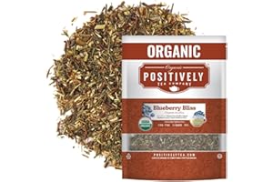 Organic Positively Tea Company, Blueberry Bliss Rooibos Tea, Loose Leaf, 16 Ounce