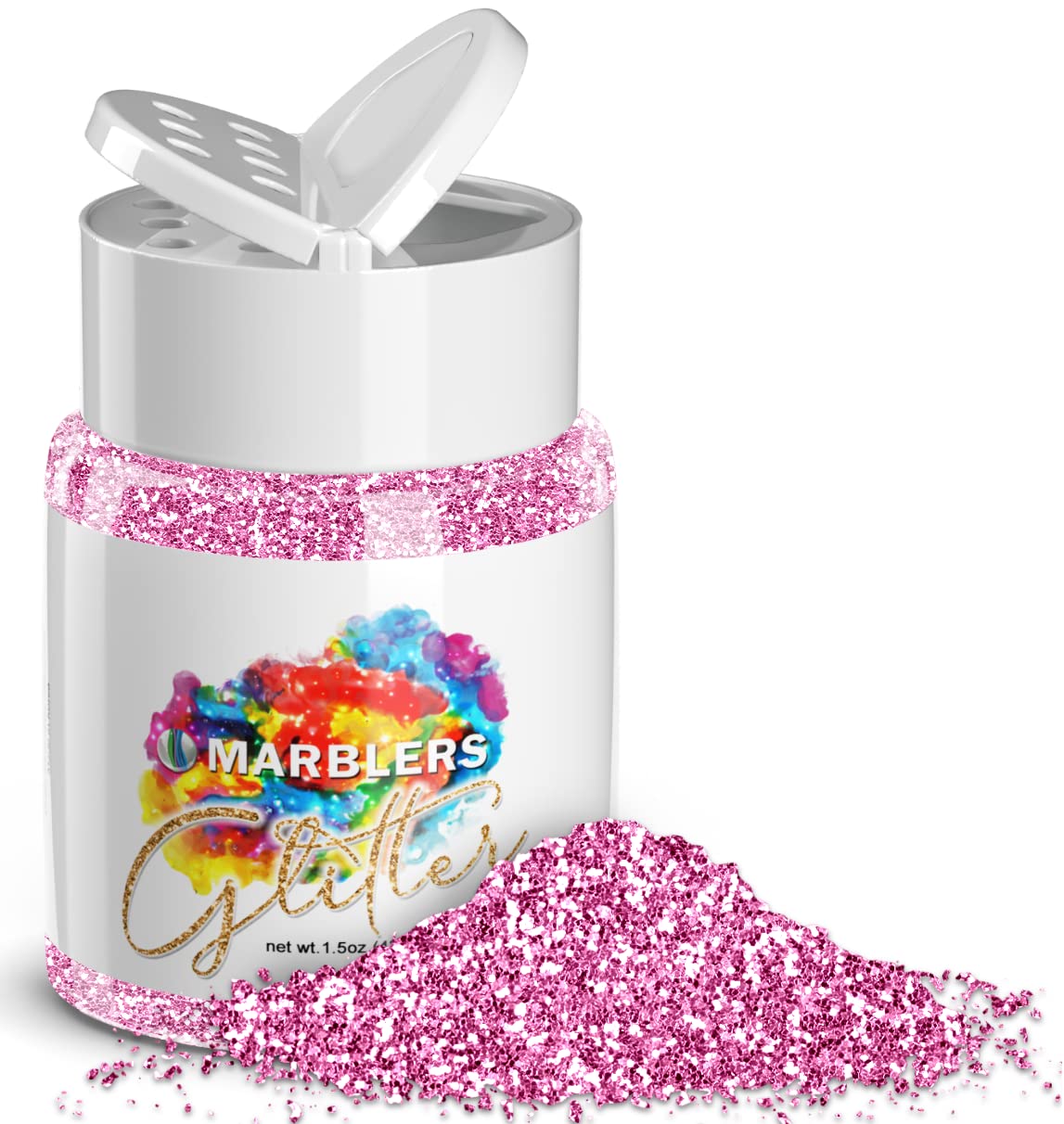 MARBLERS Twinkle Glitter [Flamingo] 1.5oz (42g) | Fine | Non-Toxic, Vegan, Cruelty-Free | Face, Body, Eyeshadow, Hair, Festival, Party Makeup | Nail Art, Polish | Resin, Tumbler, Slime, Craft — image 1