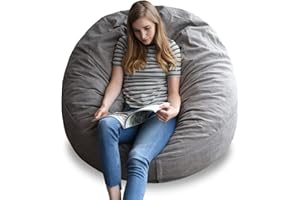 YuppieLife Big Durable Bean Bag Chairs Cover for Adults(Just Cover,No Filler) 4Ft Machine Washable Large Size Sofa Cover (Stone Grey)