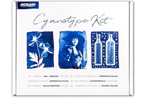 Jacquard Cyanotype Kit – Sun Printing Kit for Paper, Fabric and More, Complete Cyanotype Kit with Pre-Measured Chemicals, Easy-to-Use Cyanotype Chemicals for Cyanotype Fabric, Sunprint Kit Projects