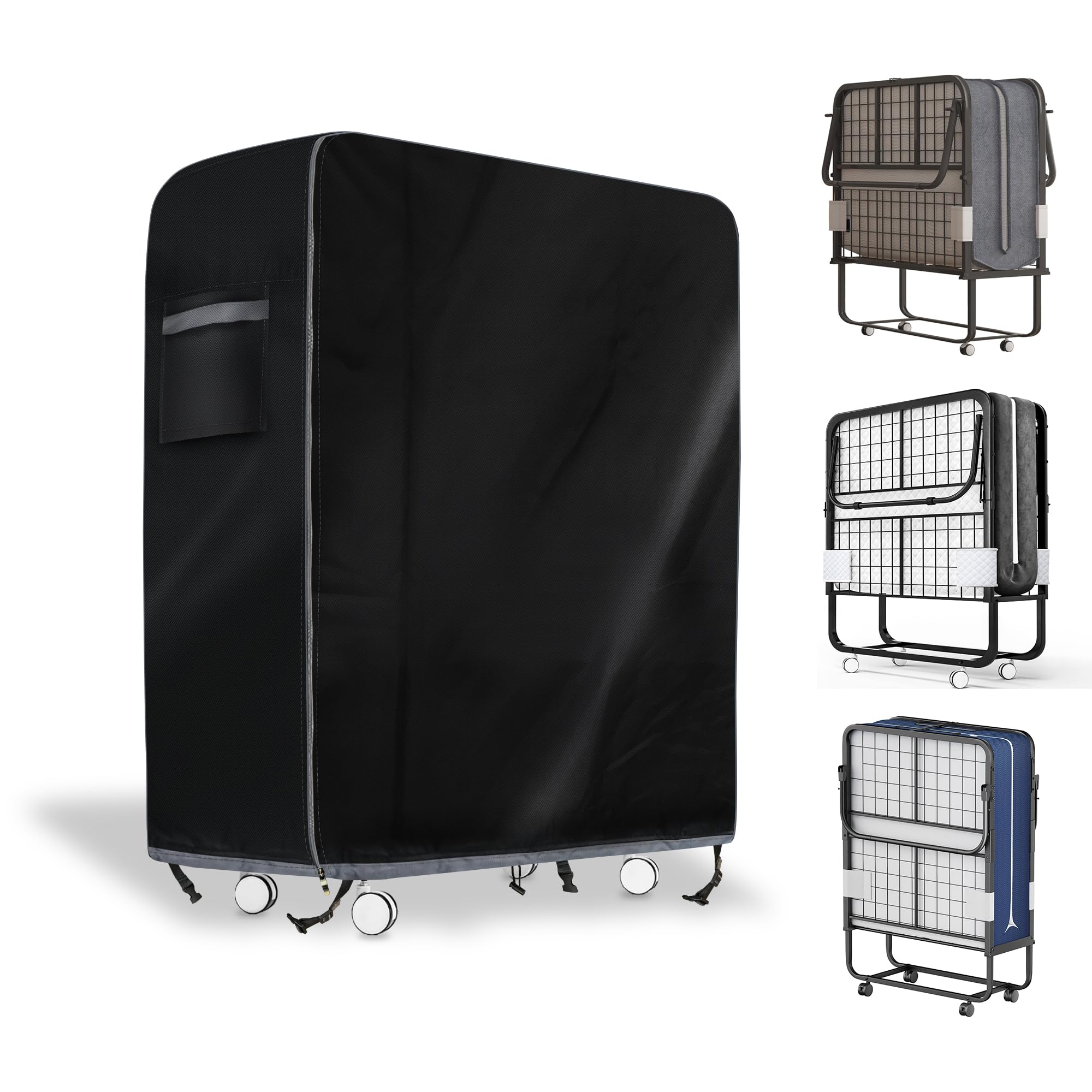 Photo 1 of Folding Bed Storage Cover - Waterproof, Dustproof Universal Rollaway Protector - Fits 31 Inch Single Folding Bed (31.5"L 14"W 44"H) - Black