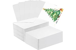 MOTOTO 60 Set Blank Watercolor Cards with Envelopes 4x6 Inch, 140lb/300GSM Single Blank Watercolor Postcard White Envelopes Heavyweight Cotton Cards DIY Painting for Wedding Invitation Greeting Thank You