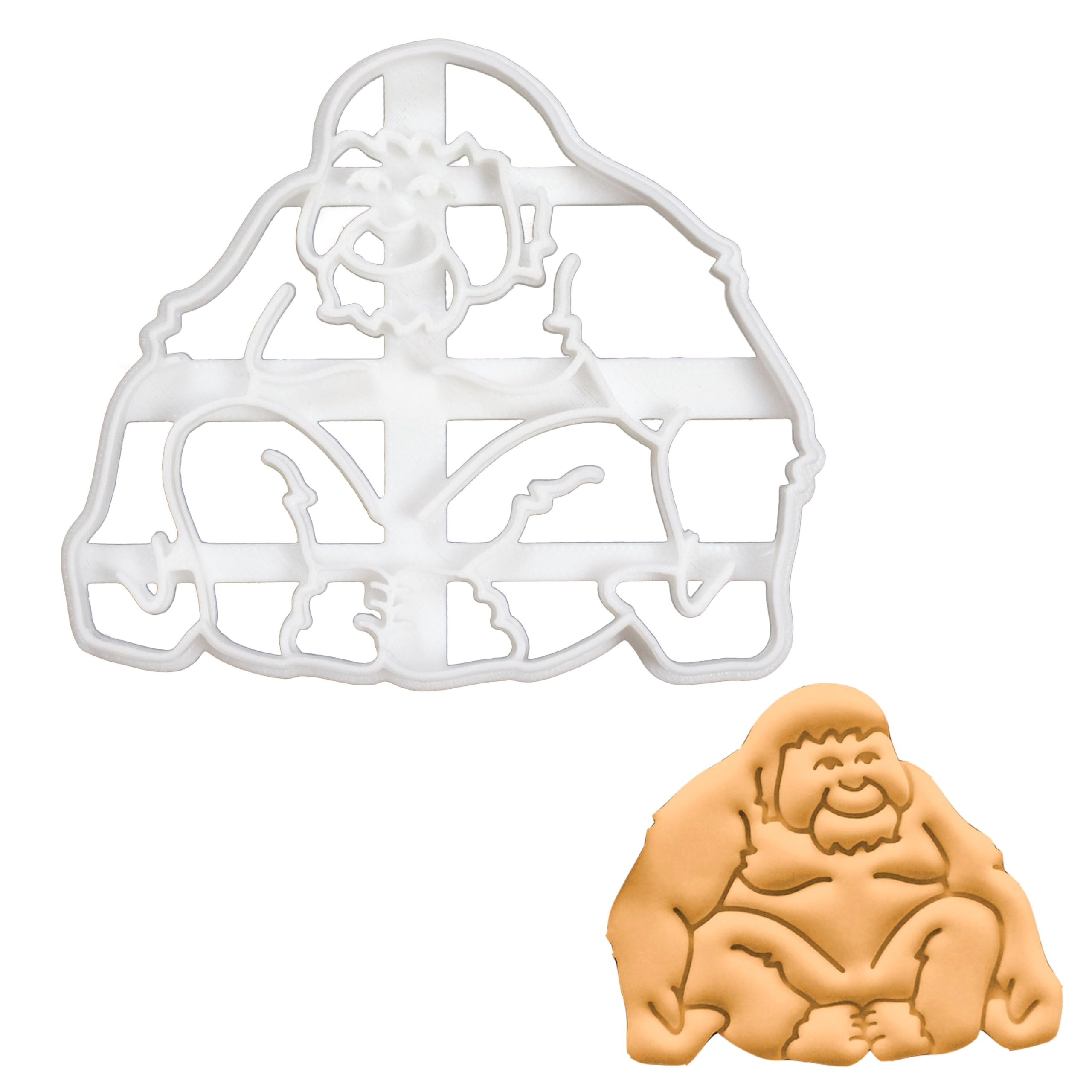 BAKERLOGY Adult Orangutan Cookie Cutter - Detailed Biscuit Cutter Design for Baking and Crafts, Ideal on Fondant, Dough, Clay