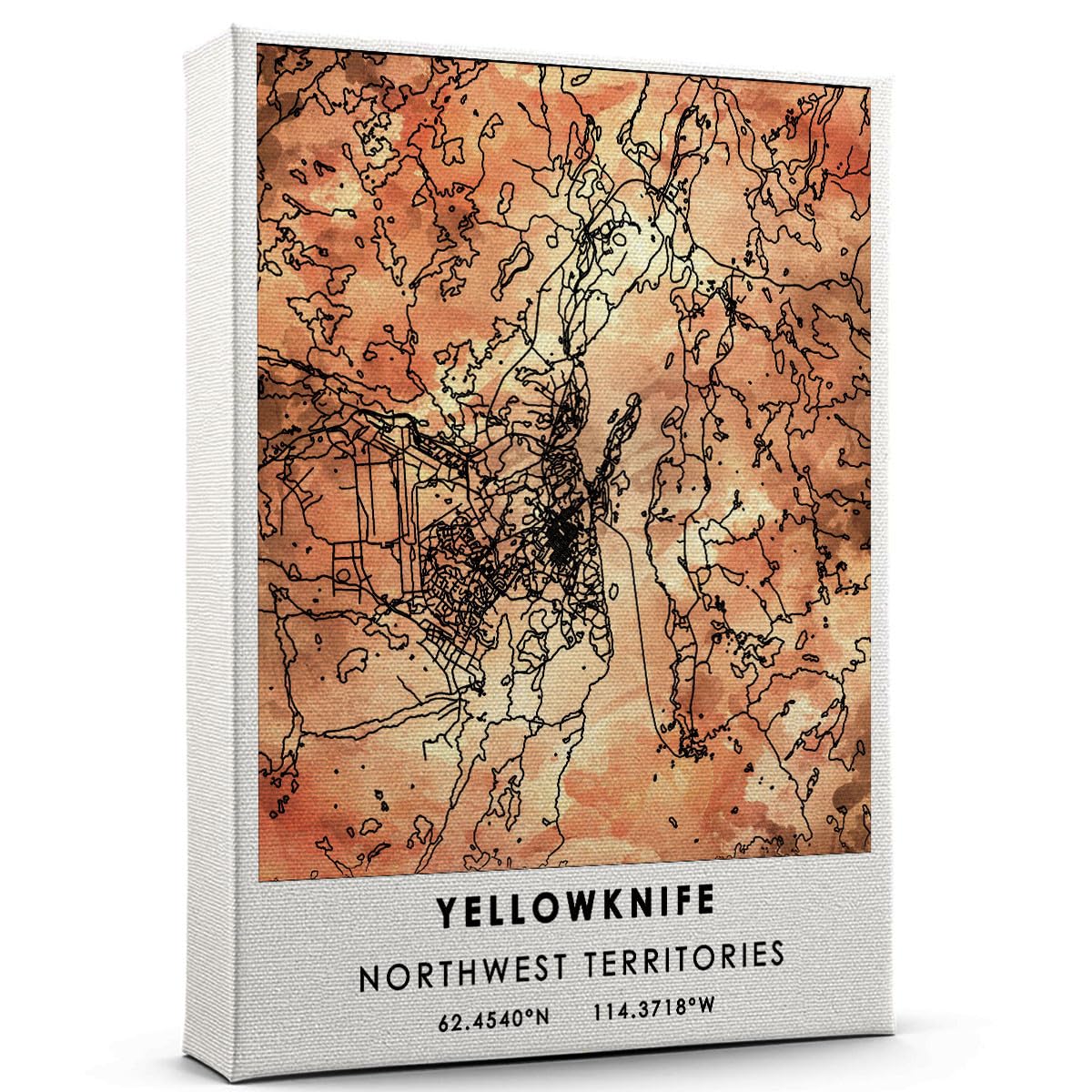Yellowknife Map Poster, Northwest Territories Map