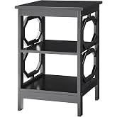 Convenience Concepts Omega End Table with Shelves, Black