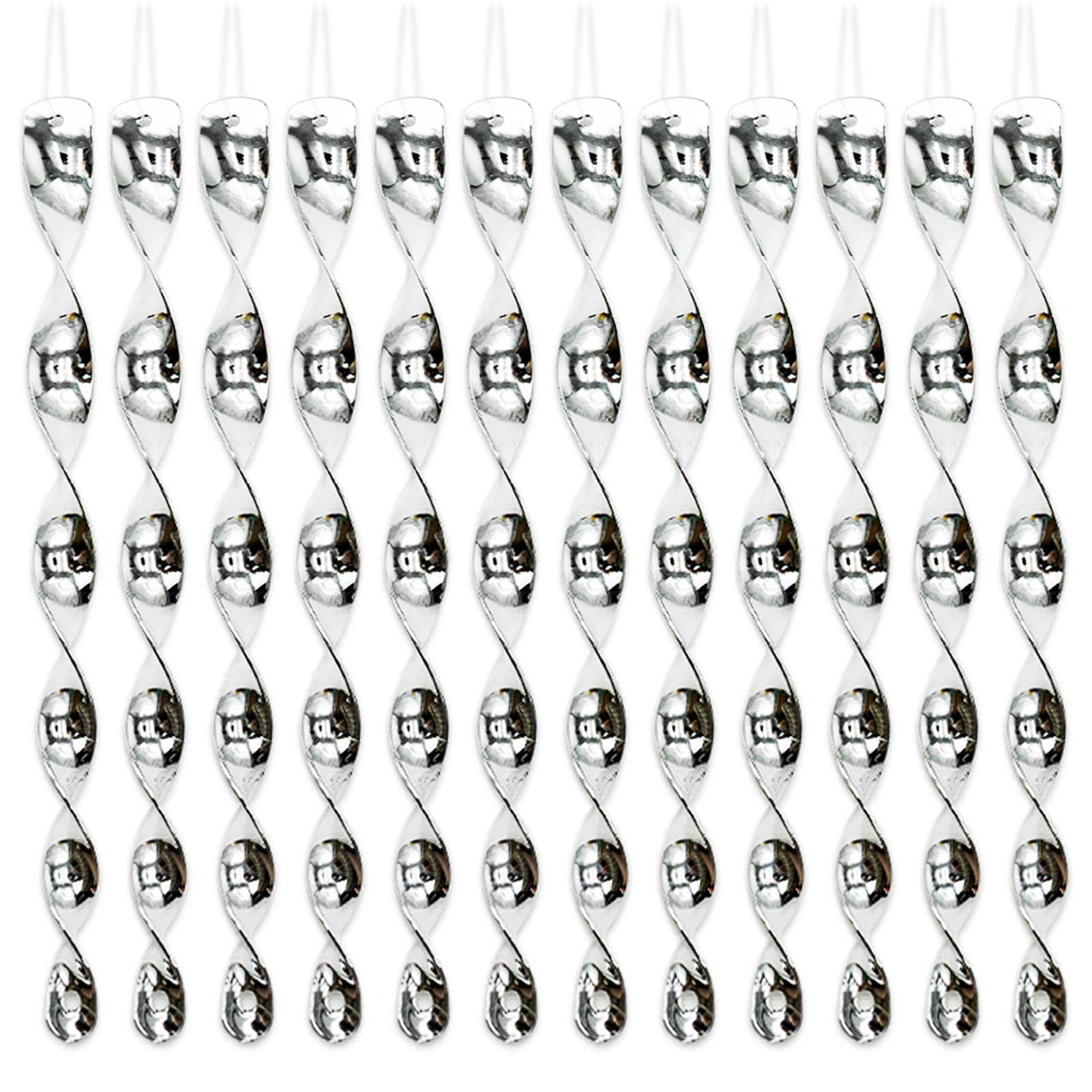 REBECASKYENS 12pcs Reflective Bird Deterrent Rods,Bird Scarers for Gardens, Pigeon Deterrent,7 Color 30cm Hanging Bird Repellents Reflective Wind Spiral- Keep Birds Away From Your Home, Garden, Patio