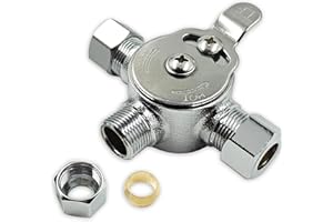 ZGTOOLS Water Mixing Valve, Hot Cold Water Mixer, Inlets and Outlet is 3/8"Inch, Manual Mixing Valve Hot and Cold Water Mixer, Compression Sleeve and Nuts Included