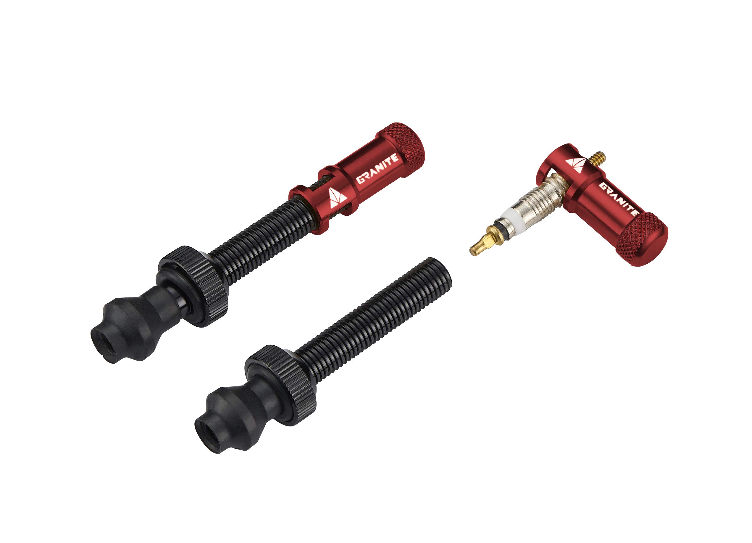Granite Juicy Nipple Valve Cap and Presta Valve Stem Set, Bike Tyre Caps Dust Covers with Valve Core Removing Function, Durable Alloy Tyre Valve Cap (Red)