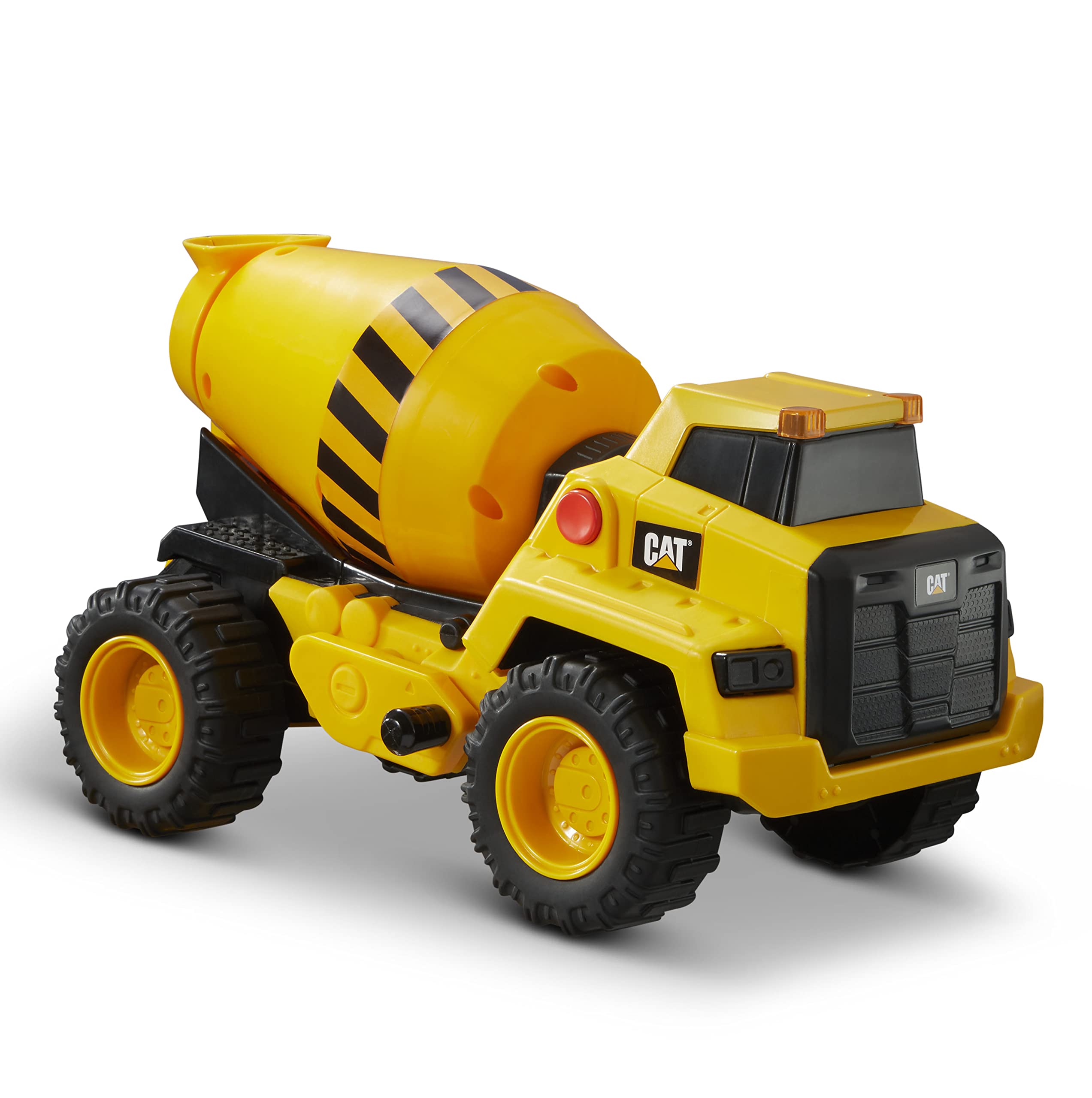CAT Construction Toys, 11.5" Power Haulers Cement Mixer, Realistic Lights & Sounds, Motion Drive Technology, Working Features, and Interactive Play for Ages 3+, Yellow