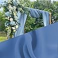 Dusty Blue Chiffon Sheer Fabric by The Yard - 5 Yards, 60” Wide - Solid Color Sheer Fabric for Wedding Party Event Draping Arch Backdrop Decorations