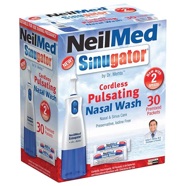 NEILMED SINUGATOR CORDLESS PULSATING NASAL WASH KIT WITH...