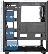 CiT Raider PC Gaming Case ATX Mid-Tower White 6 Halo Spectrum RGB Fans Tempered view 6