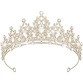 Crystal Tiaras & Crowns for Women, Bride Royal Queen Headband Princess Headpieces for Birthday Cake Crown & Prom Pageant Party