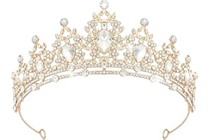 JITINX Crystal Tiaras & Crowns for Women, Bride Royal Queen Headband Princess Headpieces for Birthday Cake Crown & Prom Pageant Party