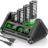OIVO Rechargeable Battery for XboxOne/Xbox Series X|S, 4 x 5580mWh Xbox Batteries, Xbx Series Battery Charger Station for XboxOne S|X/Elite Controllers