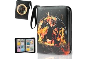 AYEHE Card Binder for Pokemon Trading Cards, 4 Pockets, 400 Cards Binder, Compatible with MTG Cards, Waterproof Card Storage Bag with Sleeves for Game Cards Collection